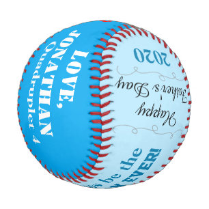 Balle De Baseball fête des pères Boy Quadruplet Blue Photo Basebal