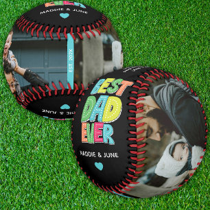 Balle De Baseball Fête des pères colorée moderne Meilleur papa Jamai