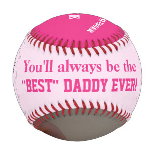 Balle De Baseball fête des pères Daddy's Little Slugger Pink Baseb