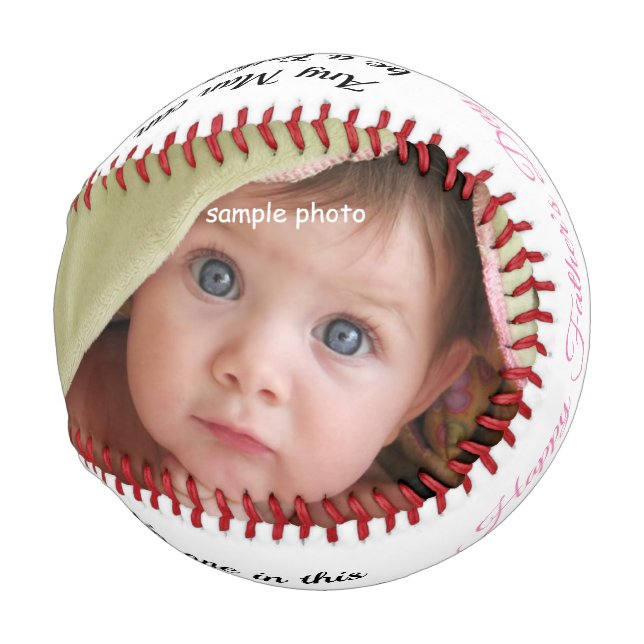 Balle De Baseball Fête des pères, Fille, Baseball Personnalisé (Devant Droite)