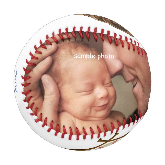 Balle De Baseball Fête des pères, Photo, Baseball Personnalisé (Devant Gauche)