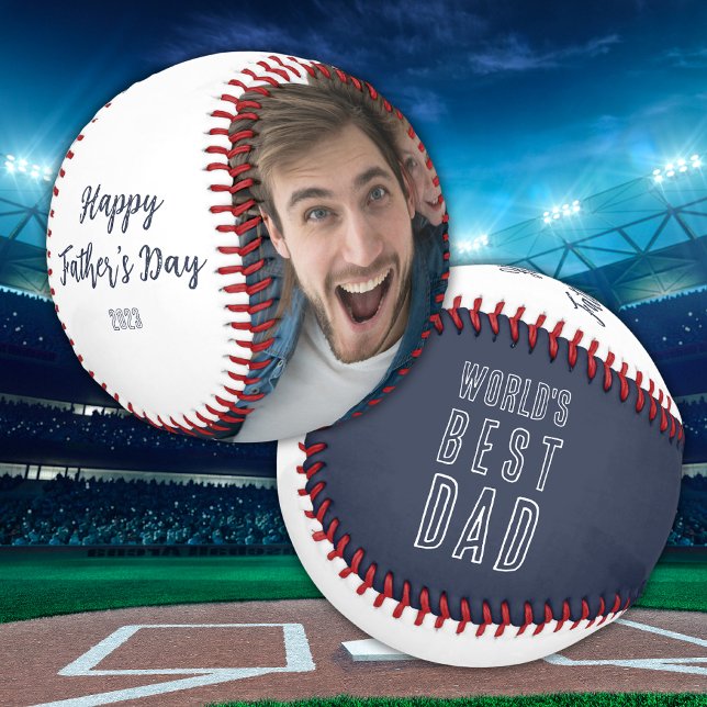 Balle De Baseball Fête des pères photo Best Papa (Créateur téléchargé)