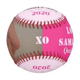 Balle De Baseball fête des pères Quadruplet Girl's Pink Photo Base