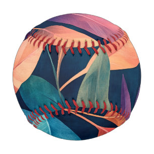 Balle De Baseball Feuilles Abstraites Colorées