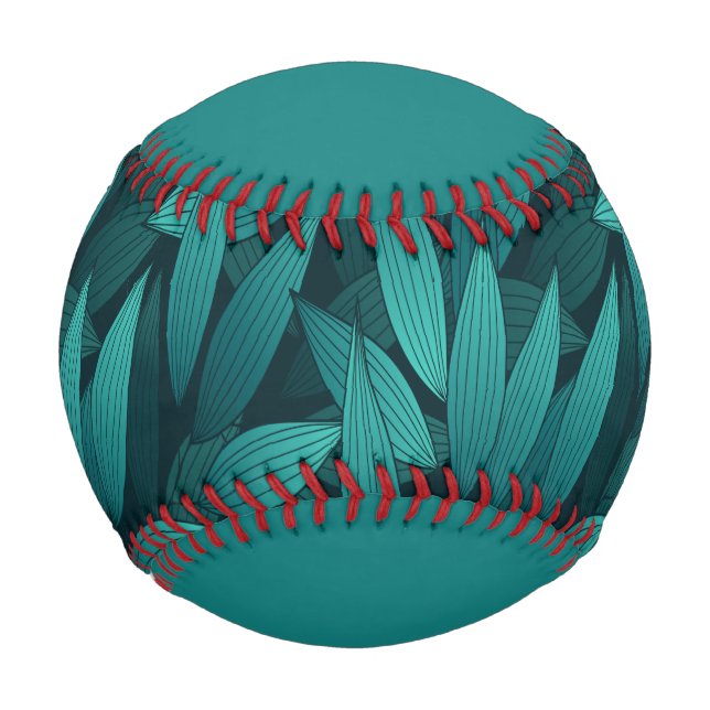 Balle De Baseball Feuilles tropicaux rayonnants (Devant)