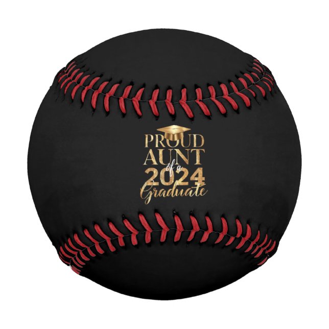 Balle De Baseball Fier Tante d'une classe de 2024 Diplôme Supérieur (Devant)