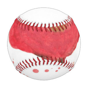 Balle De Baseball Fleur de pavot à aquarelle peinte 2