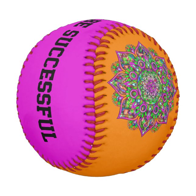 Balle De Baseball Fleur De Vie - Indien Mandala 1 (Angle)