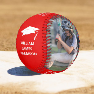 Balle De Baseball Graduation Congrats Photo Rouge