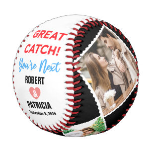 Balle De Baseball Great Catch You’re Next Avec le nom et 4 photos