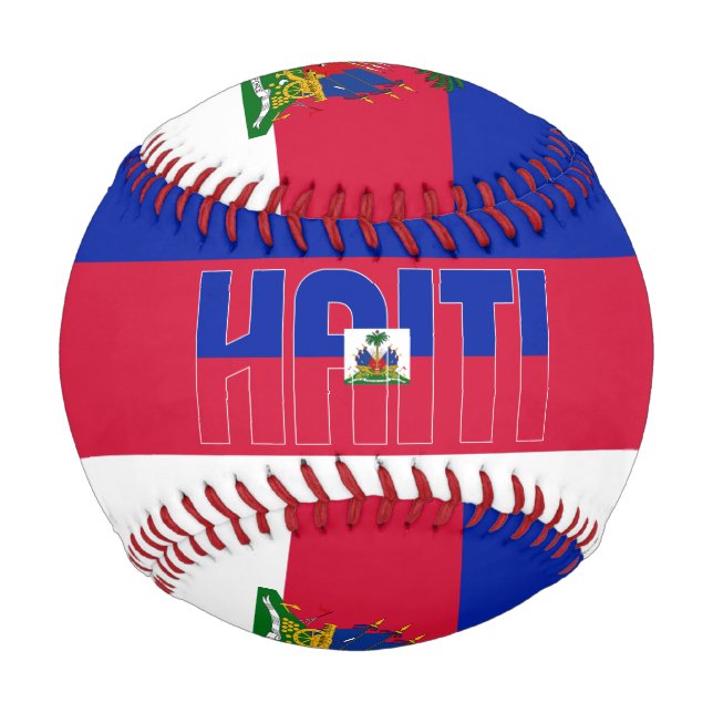 Balle De Baseball Haïti Drapeau et blason Patriotique (Devant)