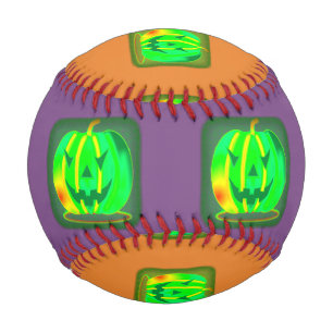 Balle De Baseball Halloween Thunder_Cove de Jack vert o-lantern