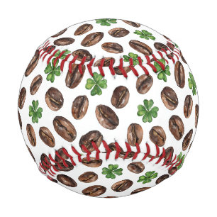 Balle De Baseball Haricots de Café Irlandais et Trèfles Design Drôle
