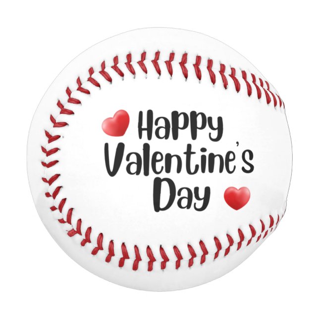 Balle De Baseball Heureuse Sainte-Valentin de baseball avec amour co (Devant Gauche)