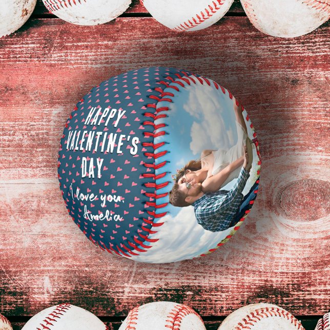 Balle De Baseball Heureuse Sainte-Valentin de coeur 2 Photos Petit a (Créateur téléchargé)