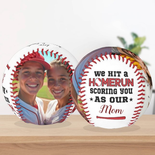 Balle De Baseball Homerun Maman Fête des mères Photo personnalisée d (Créateur téléchargé)