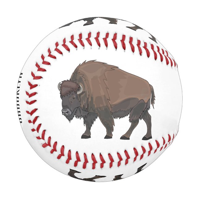 Balle De Baseball Illustration de bison (Devant Gauche)