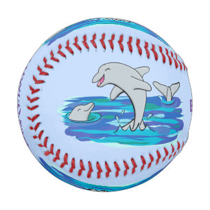 Balle De Baseball Illustration de dauphins heureux adorables