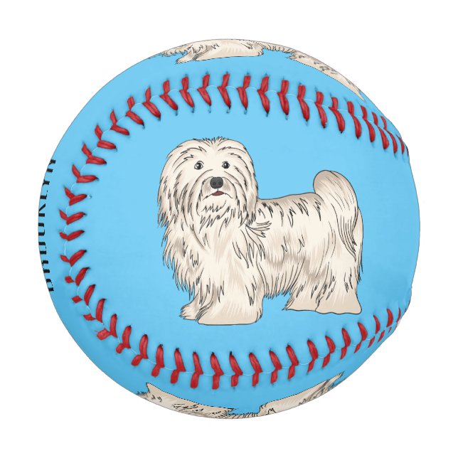 Balle De Baseball Illustration de dessin de chien de Havan (Devant Gauche)