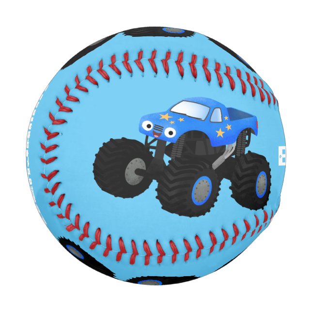 Balle De Baseball Illustration d'un camion monstre bleu mou (Devant Gauche)