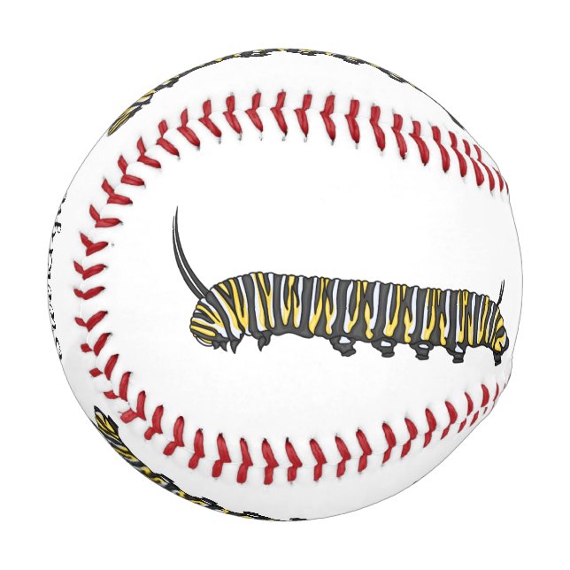 Balle De Baseball Illustration Monarch caterpillar (Devant Gauche)
