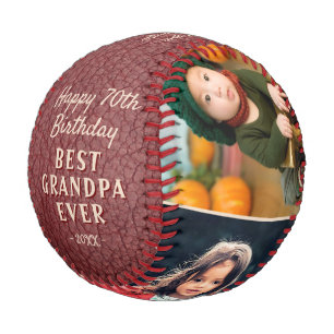 Balle De Baseball Impression cuir Joyeux Anniversaire Grand-père 3 P