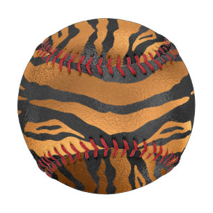Balle De Baseball Imprimé Animal Rayures Tigre Noir Brun Glamour
