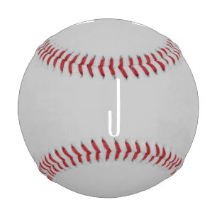 Balle De Baseball Initiales Monogrammes à trois lettres modernes Gri