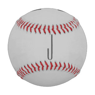 Balle De Baseball Initiales Monogrammes simples modernes Gris noir