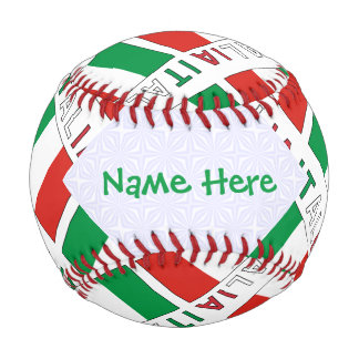 Balle De Baseball Italie Drapeau Italien Carreaux Vert Personnalisé