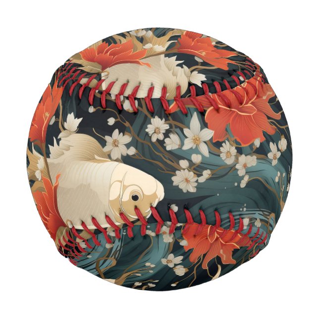 Balle De Baseball Japonais Koi Poisson Motif (Devant)