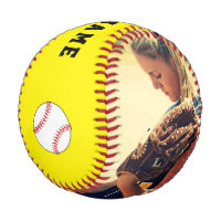 Balle de Baseball Jaune avec Nom de l'Équipe Numér