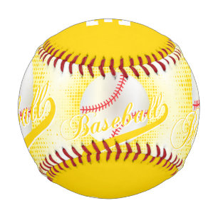 Balle De Baseball Jaune   White Retro Baseball Sports