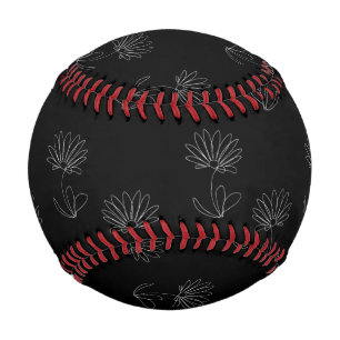 Balle De Baseball Jolie fleur de marguerite blanche Contour Fleurs A