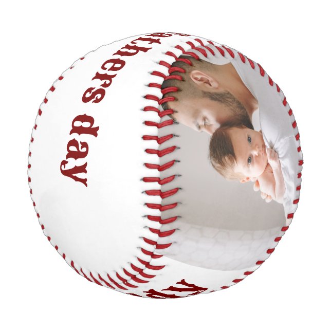 Balle De Baseball Joyeuse première fête des pères photo personnalisé (Angle)