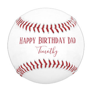 Balle De Baseball Joyeux anniversaire papa rouge et blanc