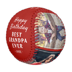 Balle De Baseball Joyeux Anniversaire Papi Rouge 3 Collage de Photos