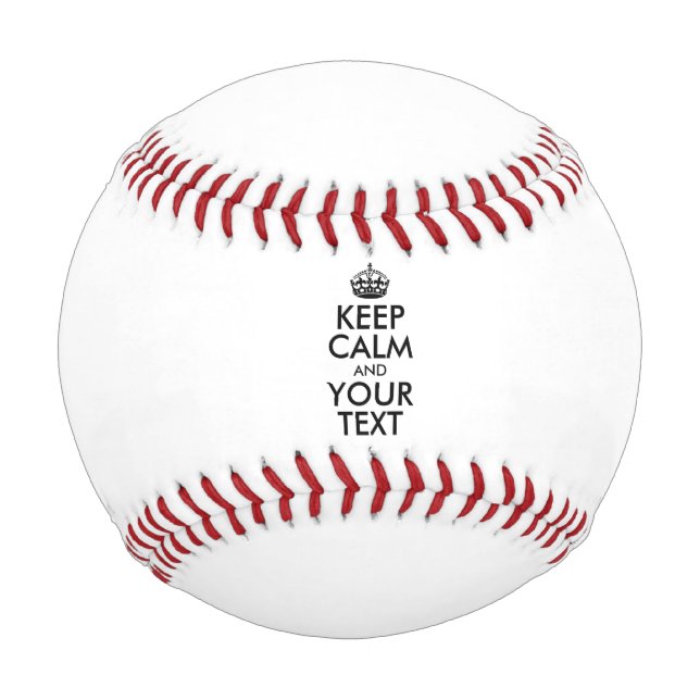 Balle De Baseball KEEP CALM personnalisé et votre texte - noir (Devant)
