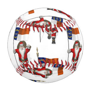 Balle De Baseball Le Père Noël Drapeau De Caroline Du Nord