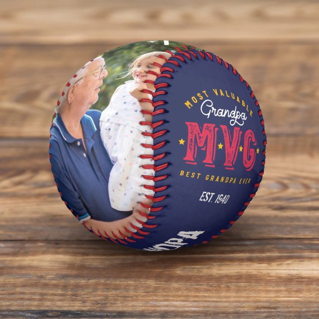 Balle De Baseball Les plus précieux Grand-pa MVG personnalisé 2 Mono (Créateur téléchargé)