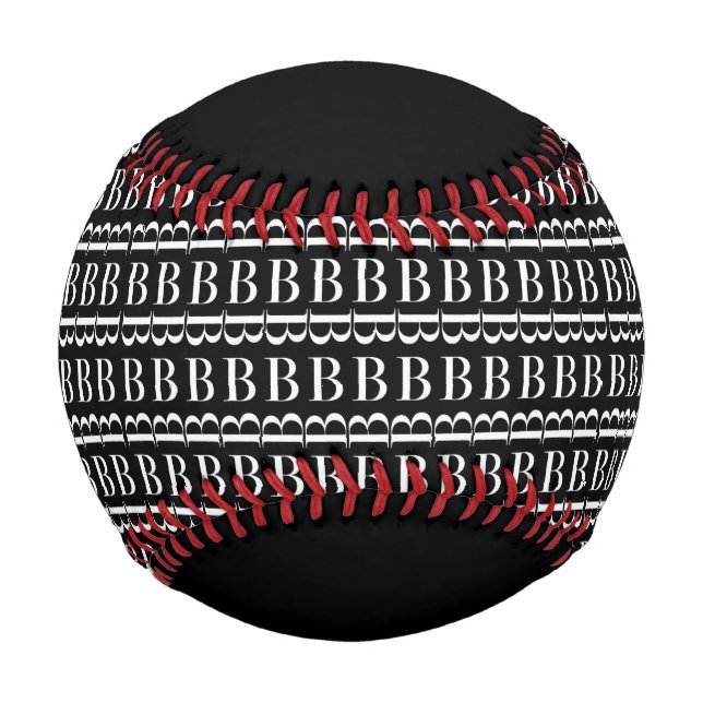 BALLE DE BASEBALL LETTRE INITIALE MONOGRAPHIQUE B (Devant)