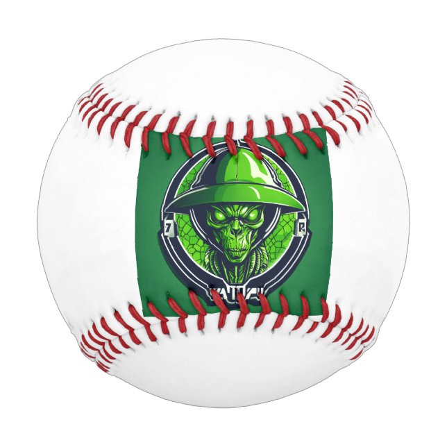 Balle De Baseball Logo sportif avec un alien vert (Dos)