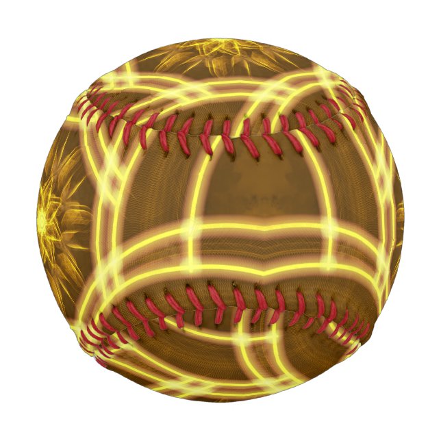 Balle De Baseball “Luminous Star Portal – Symmetrical Golden Fractal (Devant)