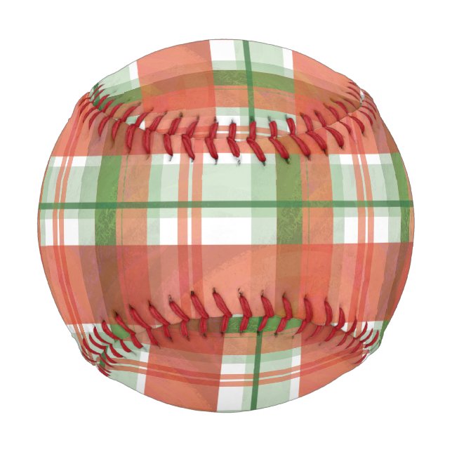 Balle De Baseball Madras Plaid Noël (Devant)