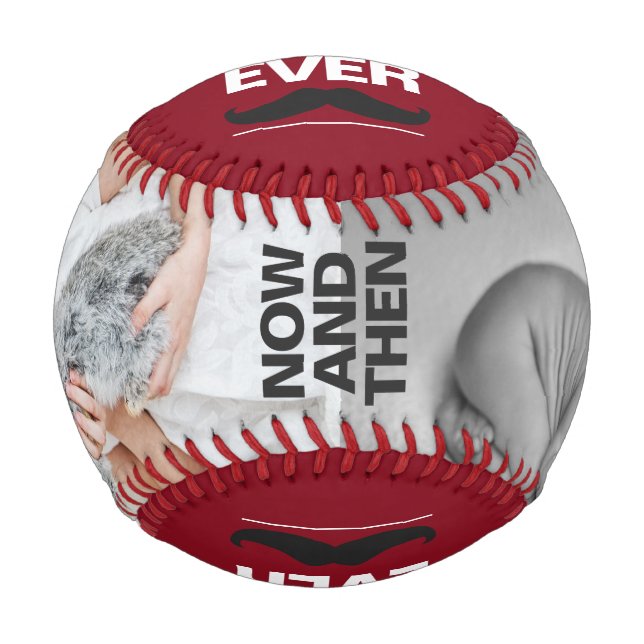 Balle De Baseball Maintenant et puis, photo meilleur papa jamais fêt (Devant)