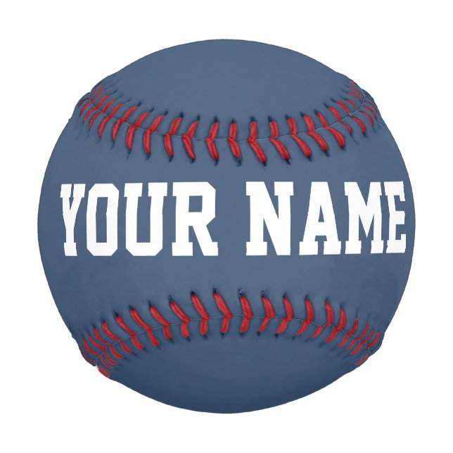 Balle De Baseball Man Birthday gift idea custom name text navy blue (Devant)