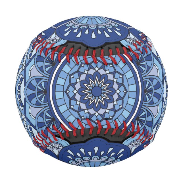 Balle De Baseball Mandela Flower Blue (Devant)