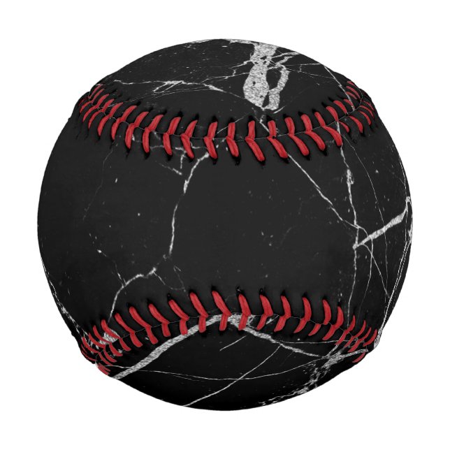 Balle De Baseball Marbre noir et argent de la veine (Devant)