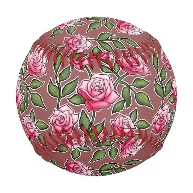 Balle De Baseball Marsala - Floral Rose (Devant)