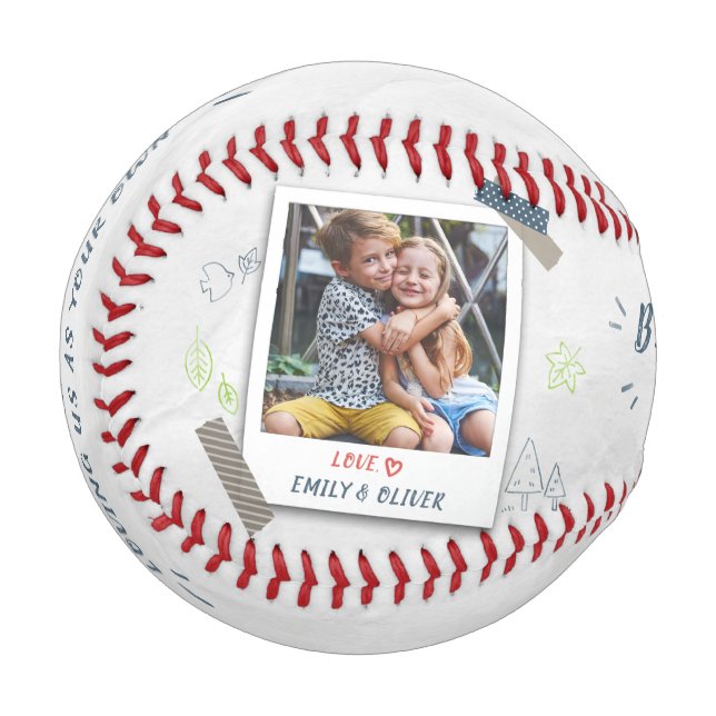 Balle De Baseball Meilleur Bonus Papa Jamais Fête des pères Enfants  (Devant Gauche)